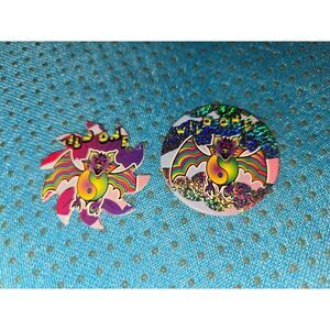 Vintage 1990s POG Bat Yin Yang Wild One Colorful Wings HTF RARE Foil Chrome Toy